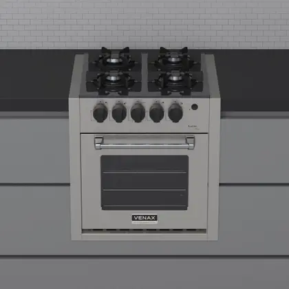 Fogão de Embutir 4 Bocas Venax Gaudi Line Cor Inox