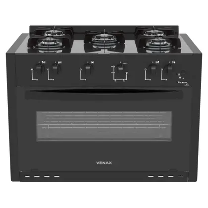Fogão de Embutir 5 Bocas Venax Picasso Line a Gás Preto