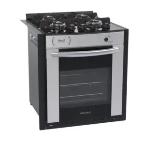 Fogão de Embutir 4 Bocas Venax Gaudi Prisma Vitreo Cor Inox Gás GLP