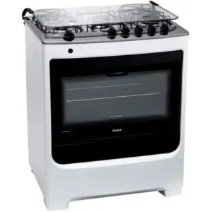 Fogão de Piso 5 Bocas Consul a Gás com Mesa em Aço Inox CFS5NAB Fogão de Piso 5 Bocas Consul a Gás com Mesa em Aço Inox CFS5NAB