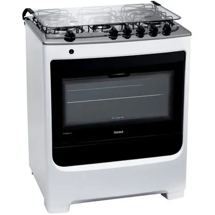 Fogão de Piso 5 Bocas Consul a Gás com Mesa em Aço Inox CFS5NAB