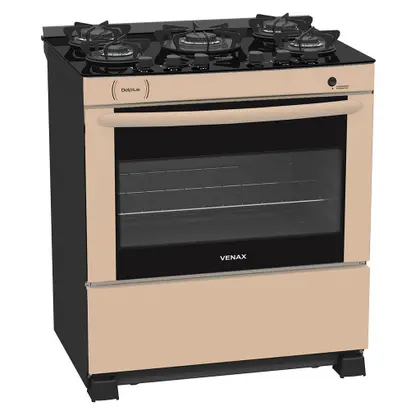 Fogão de Piso 5 Bocas Venax Del Plus Vítreo a Gás Bege GLP