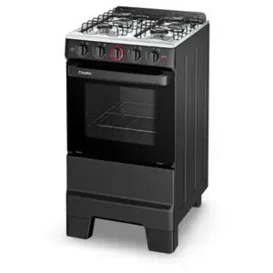 Fogão de Piso 4 Bocas Esmaltec Ideal Super Mesa de Inox Forno 50L Limpa Fácil Acendimento Automático Cor Preto Bivolt F4IAP Fogão de Piso 4 Bocas Esmaltec Ideal Super Mesa de Inox Forno 50L Limpa Fácil Acendimento Automático Cor Preto Bivolt F4IAP