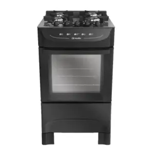 Fogão de Piso 4 Bocas Mueller Fratello Vetro Acendimento Automático MFV4BB