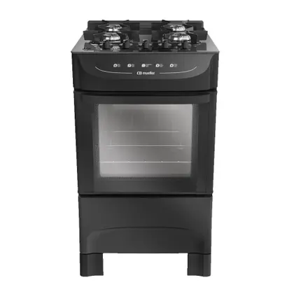 Fogão de Piso 4 Bocas Mueller Fratello Vetro Acendimento Automático MFV4BB