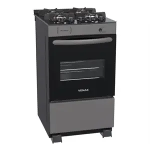 Fogão de Piso 4 Bocas Venax Picasso Vitreo Cor Grafite Gás GLP Fogão de Piso 4 Bocas Venax Picasso Vitreo Cor Grafite Gás GLP