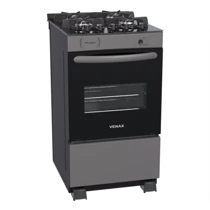 Fogão de Piso 4 Bocas Venax Picasso Vitreo Cor Grafite Gás GLP