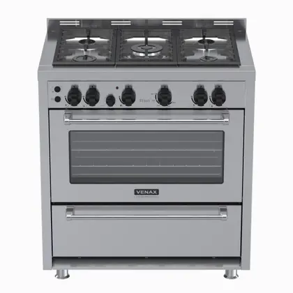 Fogão de Piso 5 Bocas Venax Temis a Gás Inox Gás GLP
