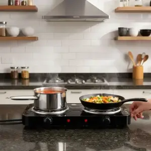 Fogão Cooktop Elétrico Ertta 2 Bocas Portátil Aspiral Preto 110V Fogão Cooktop Elétrico Ertta 2 Bocas Portátil Aspiral Preto 110V