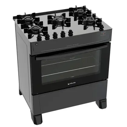 Fogão de Piso 5 Bocas Atlas Mônaco Top Glass Preto Bivolt