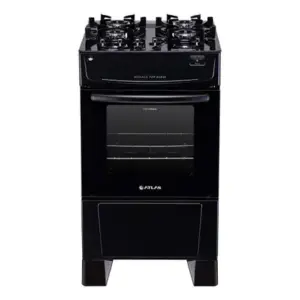 Fogão de Piso 4 Bocas Atlas Mônaco Top Glass Acendimento Automático Cor Preto Fogão de Piso 4 Bocas Atlas Mônaco Top Glass Acendimento Automático Cor Preto