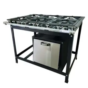 Fogão Industrial 6 Bocas Alcazon Baixa Pressão com Forno 75 Litros e Tampa Inox ACZ-005 + ACZF-003 Fogão Industrial 6 Bocas Alcazon Baixa Pressão com Forno 75 Litros e Tampa Inox ACZ-005 + ACZF-003