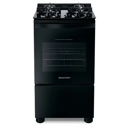 Fogão de Piso 4 Bocas Brastemp Mesa de Vidro e Chama Dupla BFO4XAE