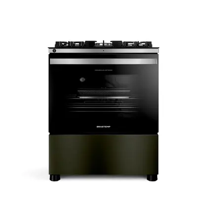 Fogão de Piso 5 Bocas Brastemp Eclipse Collection com Mesa de Vidro, Função Air Fryer e Turbo Chama BFS5LAP