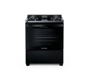 Fogão de Piso 5 Bocas Brastemp com Mesa de Vidro e Turbo Chama Preto Bivolt BFS5VCE Fogão de Piso 5 Bocas Brastemp com Mesa de Vidro e Turbo Chama Preto Bivolt BFS5VCE