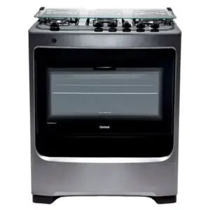 Fogão de Piso 5 Bocas Consul com Botões Removíveis, Mesa de Inox e Acendimento Automático Inox Bivolt CFS5NAR Fogão de Piso 5 Bocas Consul com Botões Removíveis, Mesa de Inox e Acendimento Automático Inox Bivolt CFS5NAR