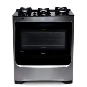 Fogão de Piso 5 Bocas Consul com Mesa de Vidro e Grade de Ferro Fundido Cor Inox CFS5VAR Fogão de Piso 5 Bocas Consul com Mesa de Vidro e Grade de Ferro Fundido Cor Inox CFS5VAR