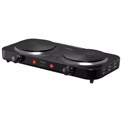 Fogão Cooktop a Indução Elétrico Elgin 2 Bocas Portátil Preto