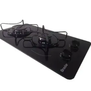 Fogão Cooktop a Gás Braslar 2 Bocas Preto Fogão Cooktop a Gás Braslar 2 Bocas Preto