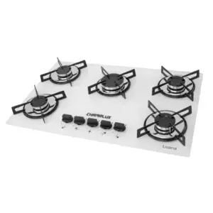 Cooktop a Gás Chamalux 5 Bocas Tripla Chama Branco Bivolt Cooktop a Gás Chamalux 5 Bocas Tripla Chama Branco Bivolt