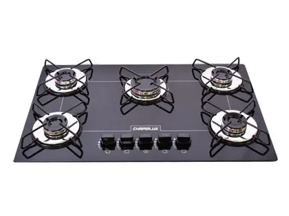 Cooktop a Gás Chamalux 5 Bocas Ultra Chama Preto Bivolt