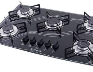 Cooktop a Gás Safanelli Lines 5Q 5 Bocas Preto FCL50 Cooktop a Gás Safanelli Lines 5Q 5 Bocas Preto FCL50