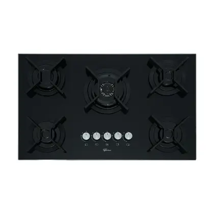 Cooktop a Gás Fischer Infinity 5Q Tripla Chama Mesa Vidro Preto
