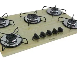 Cooktop a Gás Chamalar 5 Bocas Ultra Chama Vidro Bivolt Cooktop a Gás Chamalar 5 Bocas Ultra Chama Vidro Bivolt