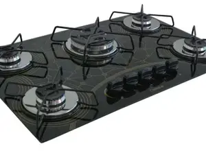 Fogão Cooktop 5 Bocas Chamalar a Gás com Tripla Chama e Vidro Mesclado Bivolt Fogão Cooktop 5 Bocas Chamalar a Gás com Tripla Chama e Vidro Mesclado Bivolt