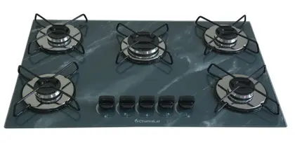 Fogão Cooktop 5 Bocas Chamalar XP Ultra Chama Bivolt