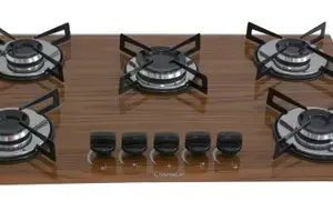 Cooktop a Gás Chamalar Premium 5 Bocas Ultra Chama Amadeirado Escuro Bivolt GLP Cooktop a Gás Chamalar Premium 5 Bocas Ultra Chama Amadeirado Escuro Bivolt GLP