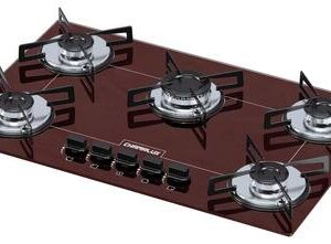 Cooktop a Gás Chamalux 5 Bocas Ultra Chama Trempe de Chapa Marrom Bivolt Cooktop a Gás Chamalux 5 Bocas Ultra Chama Trempe de Chapa Marrom Bivolt