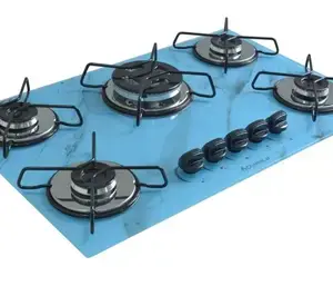 Fogão Cooktop 5 Bocas Chamalar Classic Tripla Chama Marmorizado Azul