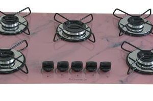 Cooktop a Gás Chamalar Classic 5 Bocas Ultra Chama Marmorizado Rosa Cooktop a Gás Chamalar Classic 5 Bocas Ultra Chama Marmorizado Rosa
