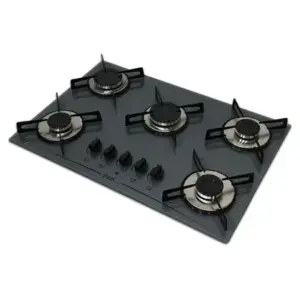 Fogão Cooktop 5 Bocas D&D Metal a Gás Prata