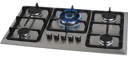 Fogão Cooktop 5 Bocas Fischer de Embutir a Gás com Tripla Chama