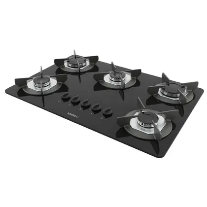 Cooktop Elétrico Nardelli Safe 5 Bocas Inox Mesa de Vidro
