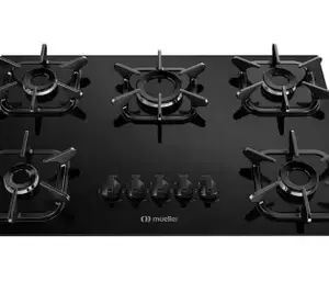 Cooktop a Gás Mueller 5 Bocas Ultra Chama Mesa de Vidro Bivolt Cooktop a Gás Mueller 5 Bocas Ultra Chama Mesa de Vidro Bivolt