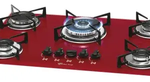 Fogão Cooktop 5 Bocas Fischer Tripla Chama Vermelho Rouge Fogão Cooktop 5 Bocas Fischer Tripla Chama Vermelho Rouge