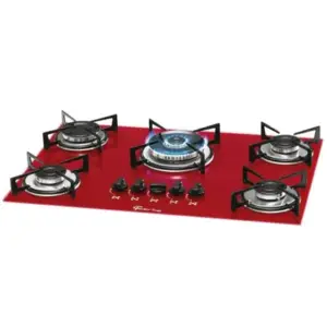Cooktop a Gás Fischer 5 Bocas Tripla Chama Vidro Rouge Cooktop a Gás Fischer 5 Bocas Tripla Chama Vidro Rouge