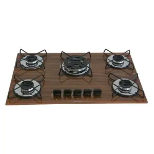 Cooktop a Gás Chamalar 5 Bocas Tripla Chama Madeira Bivolt Cooktop a Gás Chamalar 5 Bocas Tripla Chama Madeira Bivolt