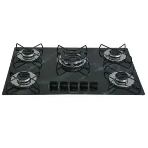 Fogão Cooktop 5 Bocas Chamalar a Gás com Tripla Chama Preto Bivolt Fogão Cooktop 5 Bocas Chamalar a Gás com Tripla Chama Preto Bivolt