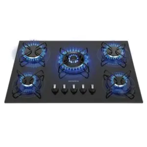 Cooktop a Gás Mondial 5 Bocas Preto Inox Bivolt CTG-03 Cooktop a Gás Mondial 5 Bocas Preto Inox Bivolt CTG-03