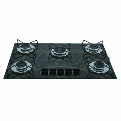 Fogão Cooktop 5 Bocas Chamalar a Gás com Ultra Chama Mesclado Bivolt