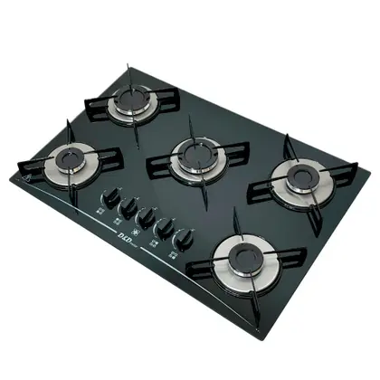 Fogão Cooktop 5 Bocas D&D Metal a Gás com Acendimento Automático Preto