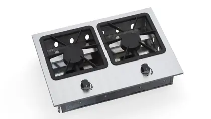 Fogão Cooktop Industrial Lider Grill 2 Bocas Queimador Simples 27×27 em Inox