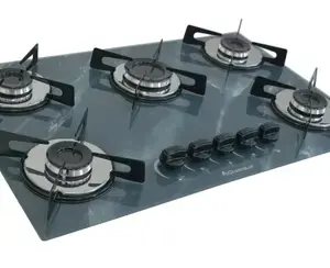 Fogão Cooktop 5 Bocas Chamalar Premium Ultra Chama Marmorizado Cinza