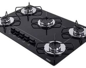 Cooktop a Gás Chamalux Tedge 5 Bocas Ultra Chama Preto Bivolt Cooktop a Gás Chamalux Tedge 5 Bocas Ultra Chama Preto Bivolt