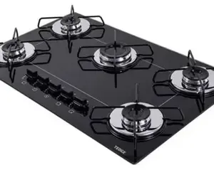 Fogão Cooktop 5 Bocas Chamalux Tedge Ultra Chama Preto Bivolt