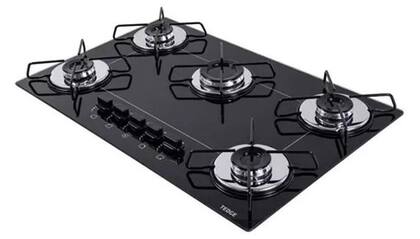 Cooktop a Gás Chamalux Tedge 5 Bocas Ultra Chama Preto Bivolt